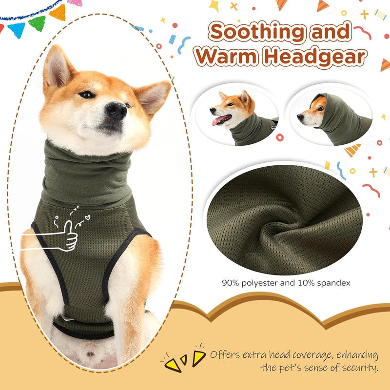 Pet Products Dog Anxiety Vest and Coat, Vet Visits and Separation - Keep Pet Calm, Dog Jacket for Thunder, Fireworks, Anti Anxiety Vest for Dogs and Cat Body and Ear, Dark Blue, M