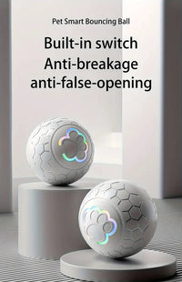 Interactive Dog Toy - Self-Rolling Dog Ball - Durable Automatic Dog Ball, Light Grey - 5.6 cm