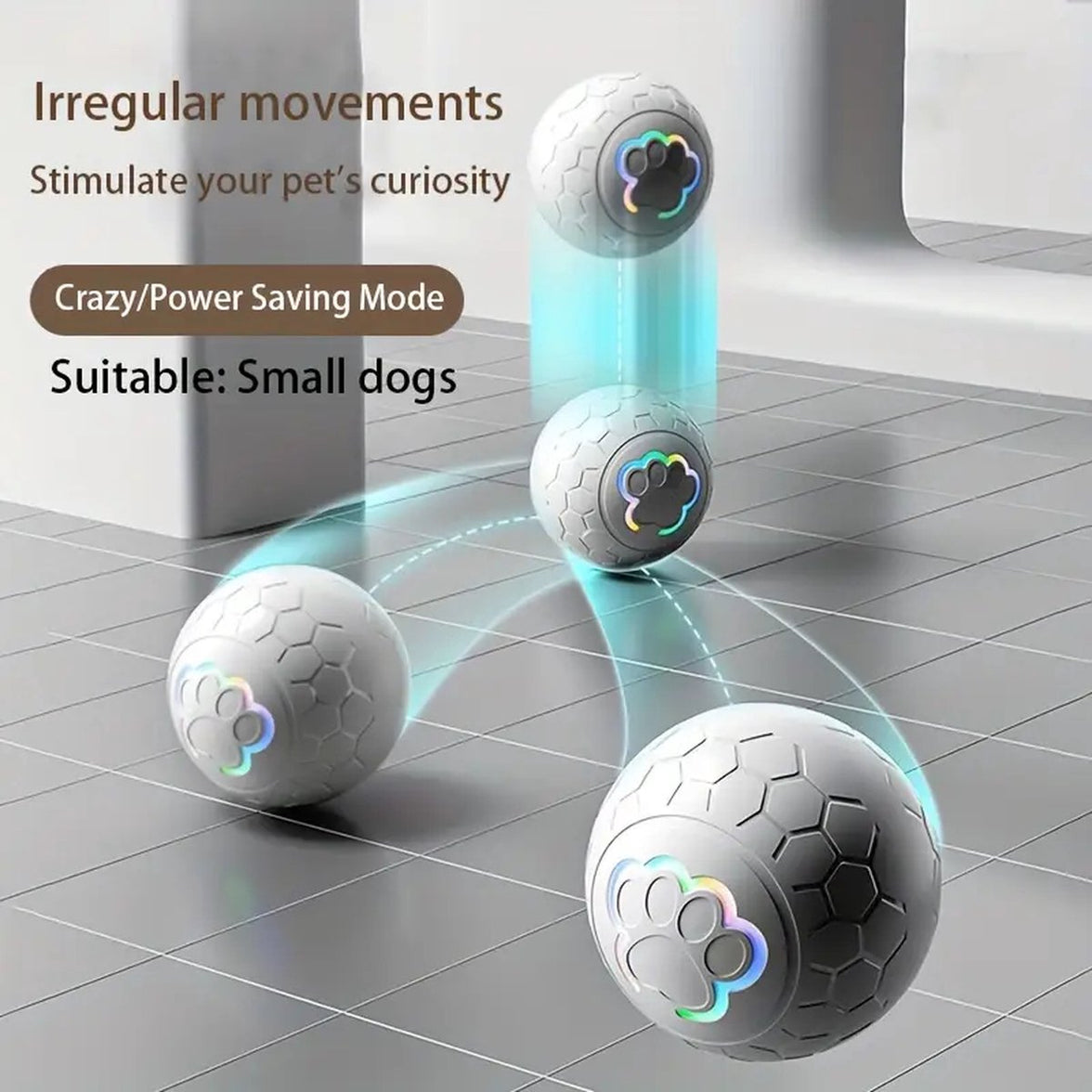 Interactive Dog Toy - Self-Rolling Dog Ball - Durable Automatic Dog Ball, Light Grey - 5.6 cm