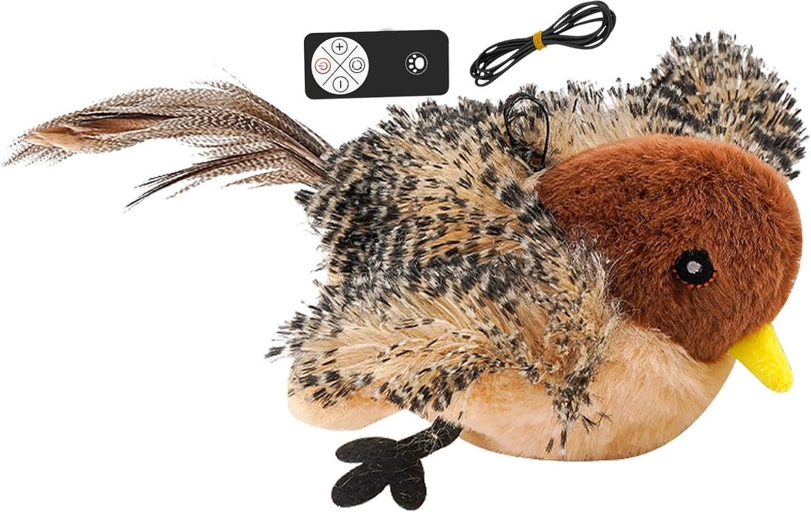 Cat Toys - Cat Toys with Catnip - Flappy Bird Cat Toy for Indoor Cats - Rechargeable - Electric Cat Toys - With Sound - Plush Sports Toy for Kittens - Pic