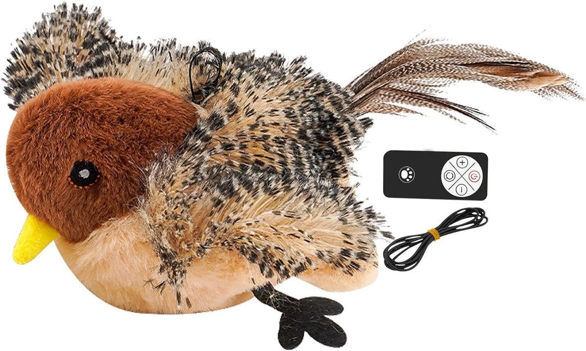 Cat Toys - Cat Toys with Catnip - Flappy Bird Cat Toy for Indoor Cats - Rechargeable - Electric Cat Toys - With Sound - Plush Sports Toy for Kittens - Pic