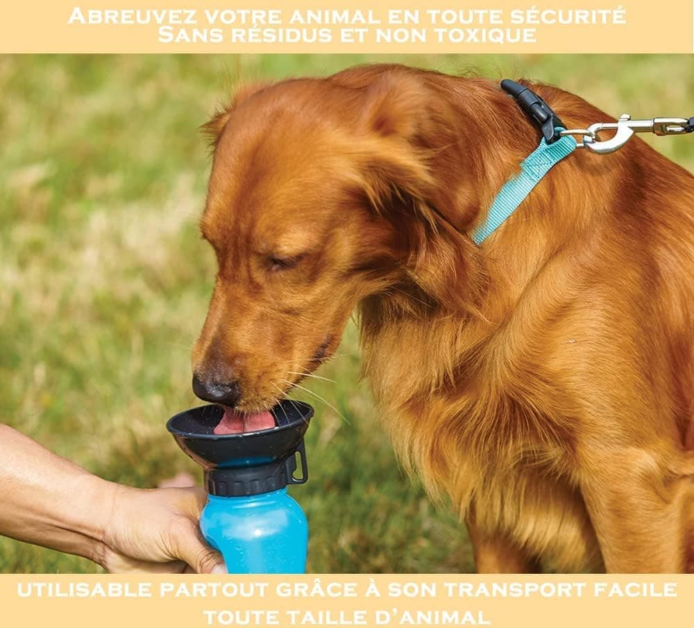 Dog Water Bottle with Bowl, Portable Pet Water Dispenser, Compatible with All Breeds, Pink