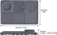 Lick Plate - Lick Mats for Dogs - Dog Snuffle Mat - Lick Mat - Feeding Mat - Slow Feeder - Anti-Gulp - Distraction Pad - For Dog Bathing, Training, Coat Care and Claw Care - With 1 Spatula - Grey - 1 Piece