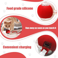 Electric Cat Ball Toy - Cat Toys - Electric Toy Ball - Pet Toys - Smart Toy Ball - Automatic Rolling Cat Ball - Interactive Cat Toy - Rechargeable - Cat Ball for Play and Interaction - Red