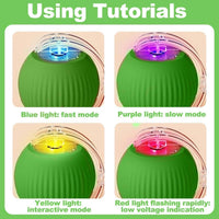 Electric Cat Ball Toy - Cat Toys - Electric Toy Ball - Pet Toys - Smart Toy Ball - Automatic Rolling Cat Ball - Interactive Cat Toy - Rechargeable - Cat Ball for Play and Interaction - Green