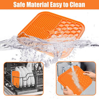 2-Pack Dog Lick Mats with Suction Cups - BPA-Free Slow Feeder Dog Lick Mats - Comes with 1 silicone scraper - Extra strong suction cups - Suitable for bathing, grooming, training and combing