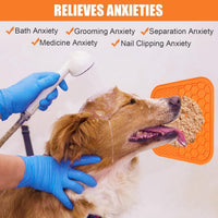 2-Pack Dog Lick Mats with Suction Cups - BPA-Free Slow Feeder Dog Lick Mats - Comes with 1 silicone scraper - Extra strong suction cups - Suitable for bathing, grooming, training and combing