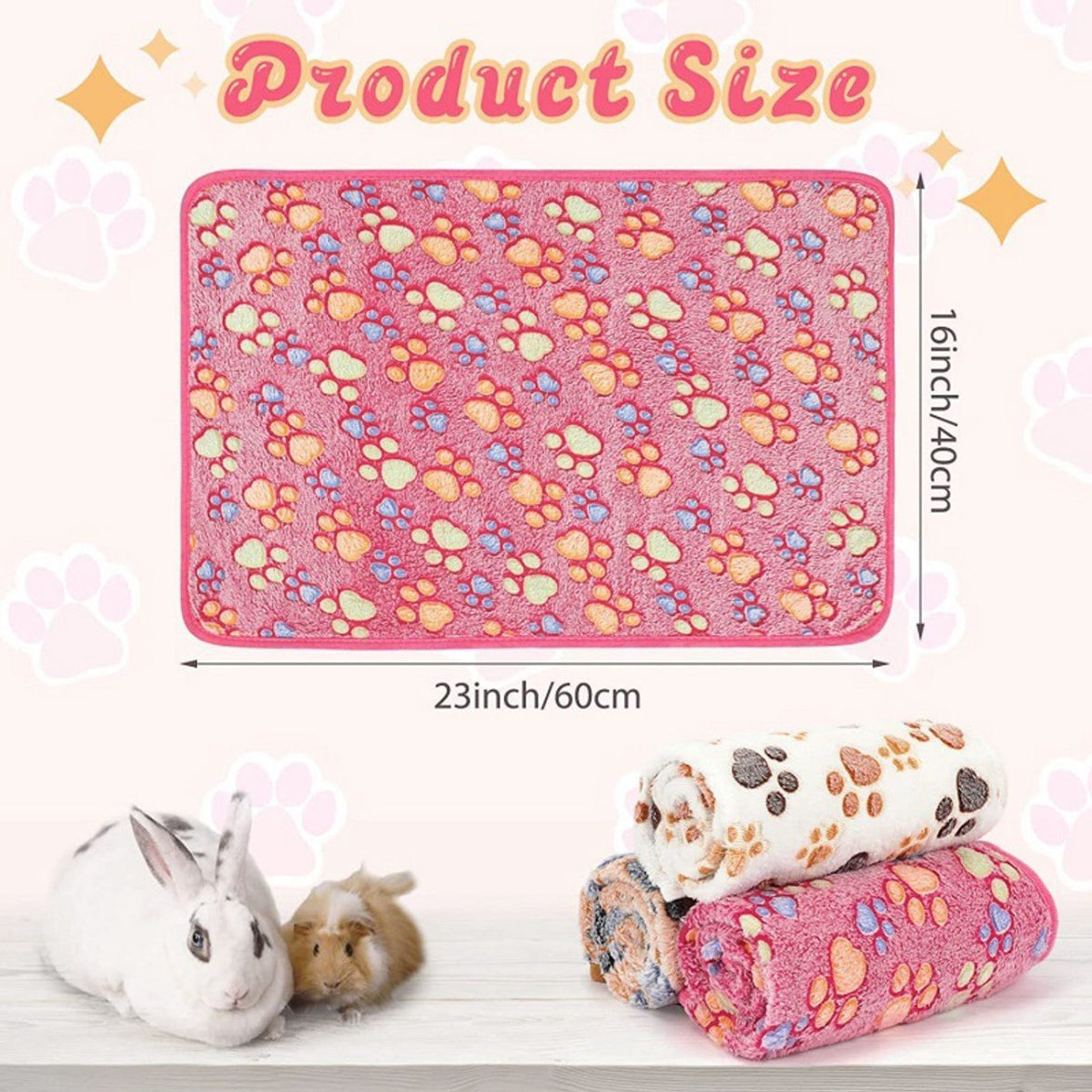 Pet Blankets - Washable 3-Pack Pet Cage Blankets - For Small Animals