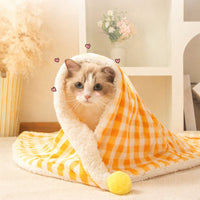 Pet Mat - Soft Pet Blanket - Warm Plush Blanket for Dogs and Cats - Comfortable & Cozy Sleep Blanket - 55*45cm - Yellow