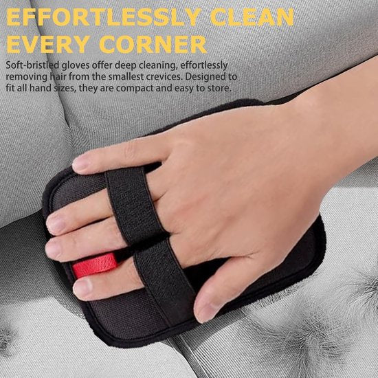 Pet Hair Removal Gloves - 2-Piece Set - Pet Hair Removal Brush - Anti-static Dog Hair Removal Gloves - Suitable for clothing, furniture, carpets, cat beds, etc.