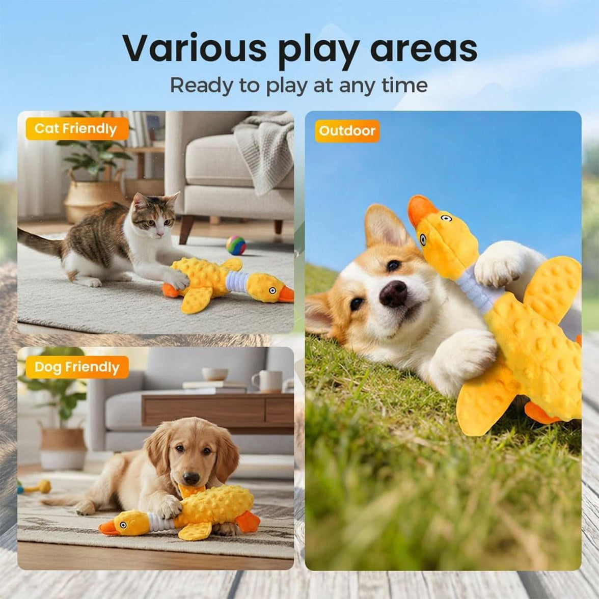 LGCASL Pink Duck Chew Toy Dog Toys for Aggressive Chewers 2026 New Dog Toys Calming Toy for Dogs Indestructible Toy with in Squeaker for Boredom Yellow Dog Plush for Dogs, Pink Green