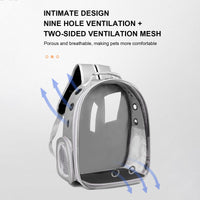 Pet Backpack Carrier, Transparent Space Capsule Pet Backpack Bag with Straps, Breathable Pet Carrier for Traveling Walking Hiking Outdoor Activities C