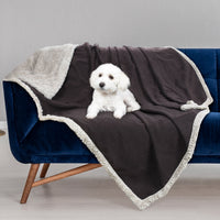 Pawsse Waterproof Pet Blanket, Pee Urine Proof Dog Blanket Cover for Couch Bed Furniture Protector, Liquid Proof Blanket for Small Medium Dogs, Buffale Red/Tuape, 50” x 60”. Brown/Tuape