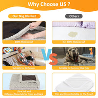 Pawsse Waterproof Pet Blanket, Pee Urine Proof Dog Blanket Cover for Couch Bed Furniture Protector, Liquid Proof Blanket for Small Medium Dogs, Buffale Red/Tuape, 50” x 60”. Brown/Tuape