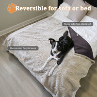 Pawsse Waterproof Pet Blanket, Pee Urine Proof Dog Blanket Cover for Couch Bed Furniture Protector, Liquid Proof Blanket for Small Medium Dogs, Buffale Red/Tuape, 50” x 60”. Brown/Tuape