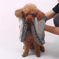 Microfiber Dog Bath Towel – Super Absorbent Dog Towels for Drying Dogs Large & Small, Quick Dry Pet Towel with Hand Pockets, Soft & Durable Puppy Towel, Machine Washable – Grey（35x80cm）