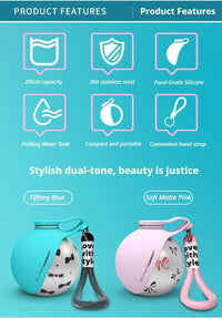Blue Floral Print Xiaoman Portable Pet Water Bottle