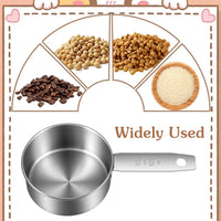 2 Pcs 1/2 Cup Dog Food Scoop, 1/2 Cup Measuring Scoop, 125 ml Stainless Steel Half Cups Dog Food Measuring Scoops for Feeding Pet, Cat, Dogs, Rabbit, Bird, Wet and Dry Ingredients, Dishwasher Safe