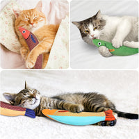 3-Piece Catnip Toy Set Interactive Plush Cartoon Cat Chew Toys Durable Indoor Kitten Playthings