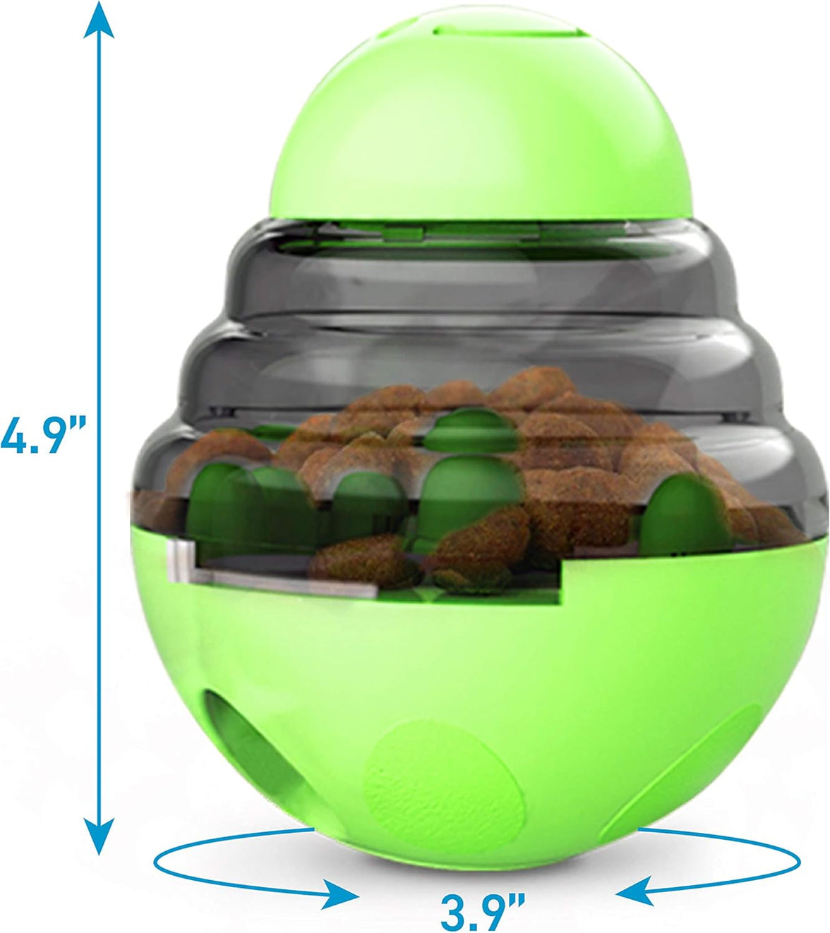 Blue Interactive Dog Food Dispensing Toy Ball - Treat Dispenser for Dogs - 1 Piece