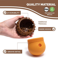Interactive Food-Grade Silicone Dog Treat Dispenser Toy for Mental Stimulation and Healthy Eating with Removable Lid Dishwasher Safe Suitable for All Dog Sizes