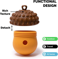 Interactive Food-Grade Silicone Dog Treat Dispenser Toy for Mental Stimulation and Healthy Eating with Removable Lid Dishwasher Safe Suitable for All Dog Sizes