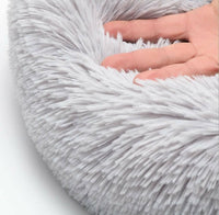 Cat Beds for Indoor Cats - Cat Bed Washable 20 inches, Dog Beds for Small Medium Dogs, Anti Anxiety Round Fluffy Plush Faux Fur Pet Bed, Thick Bottom (Medium, Light Grey)