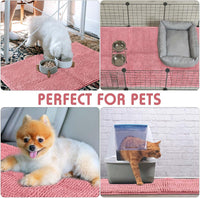 Amylove 4 Pcs Guinea Pig Cage Liner Washable Fleece Pee Pads Pet Dog Cat Bedding Training Mat for Small Animal Guinea Pig Puppy Bunny Hamster(16 x 24 Inch,Rectangular,Pink)