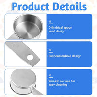 2 PCS 1/2 Cup Dog Food Scoop, 1/2 Cup Measuring Scoop, 125ml Stainless Steel Half Cups Dog Food Scoops for Feeding Pet, Wet and Dry Ingredients, Dishwasher Safe