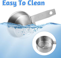 2 PCS 1/2 Cup Dog Food Scoop, 1/2 Cup Measuring Scoop, 125ml Stainless Steel Half Cups Dog Food Scoops for Feeding Pet, Wet and Dry Ingredients, Dishwasher Safe