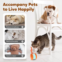 Interactive Dog Toys for Small Large Dogs,Moving Dog Toys to Keep Them Busy,Automatic Electric Rolling Ball with Rope,Dog Interactive Toys for Boredom (Orange)