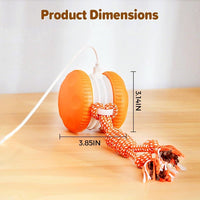 Interactive Dog Toys for Small Large Dogs,Moving Dog Toys to Keep Them Busy,Automatic Electric Rolling Ball with Rope,Dog Interactive Toys for Boredom (Orange)
