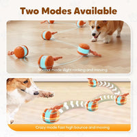 Interactive Dog Toys for Small Large Dogs,Moving Dog Toys to Keep Them Busy,Automatic Electric Rolling Ball with Rope,Dog Interactive Toys for Boredom (Orange)