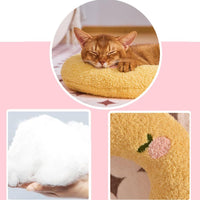 Calming Pillow for Dogs, Pet U Shape Calming Pillow Pet Neck Pillow Dog Calming Pillow for Small Dogs, Ultra Soft Fluffy Pet Calming Toy for Joint Relief Sleeping Improve Machine Washable (Blue-1)