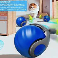 Speedy Ball with Tail Cat Toy, Smart Interactive Toy for Bored Indoor Cats 2 Speeds, Automatic Cat Rolling Ball 2.0 Enrichment Toys, USB Rechargeable Cat Ball，Motion Activated (Blue)