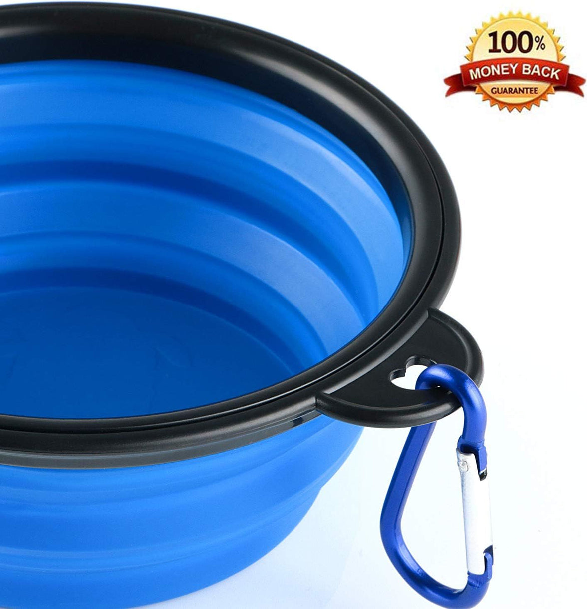 3 Collapsible Silicone Dog Bowl, oldable Expandable Cup Dish or Small Pet Cat ood Water eeding Portable Travel Bowl, Pet ID-Tag