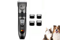 Pet Grooming Clippers Cat Grooming Kit Cordless Low Noise Pet Hair Clipper Trimmer Shaver for Dogs Cats Animals Adjustable Clipper Comb & Detachable Blades Dog Trimmer