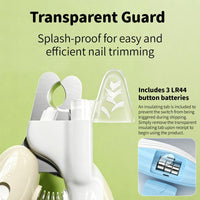 Pet Nail Clippers with Light, Splatter-Proof and Safe, Universal Tool for Cats and Dogs, LED Light for Locating the Quick - Pink