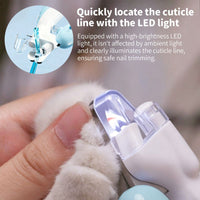 Pet Nail Clippers with Light, Splatter-Proof and Safe Grooming Tool, Universal for Cats and Dogs, LED Light for Locating the Quick - Blue