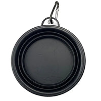 Collapsible Silicone Pet Bowl for Cat Dog Portable Food and Water Feeder - Black