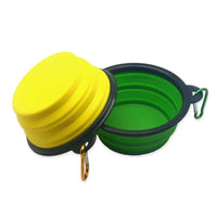 Collapsible Silicone Pet Bowl for Cat Dog Portable Food and Water Feeder - Black
