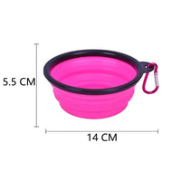 Collapsible Silicone Pet Bowl for Cat Dog Portable Food and Water Feeder - Black
