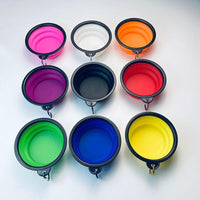 Collapsible Silicone Pet Bowl for Cat Dog Portable Food and Water Feeder - Purple