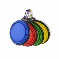Collapsible Silicone Pet Bowl for Cat Dog Portable Food and Water Feeder - Purple
