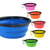 Collapsible Silicone Pet Bowl for Cat Dog Portable Food and Water Feeder - Purple