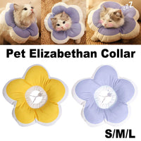 Elizabethan Cat Recovery Collar Anti Licking Pet Cone Protective Neck Ring - Yellow-L