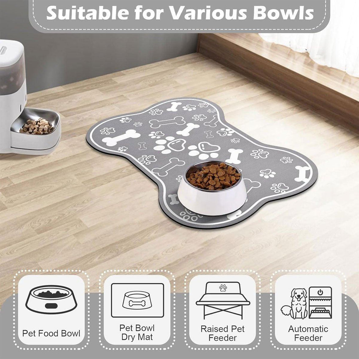 Pet Feeding Mat Non-slip Diatom Mud Absorbent Dirt-resistant Waterproof Placemat - Black-60x90cm