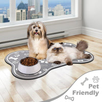 Pet Feeding Mat Non-slip Diatom Mud Absorbent Dirt-resistant Waterproof Placemat - Grey-40x60cm
