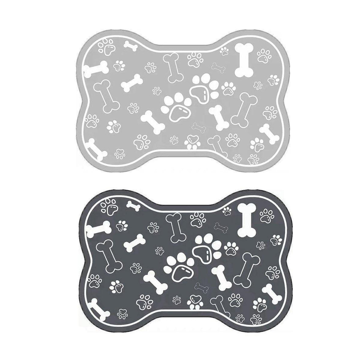 Pet Feeding Mat Non-slip Diatom Mud Absorbent Dirt-resistant Waterproof Placemat - Grey-60x90cm