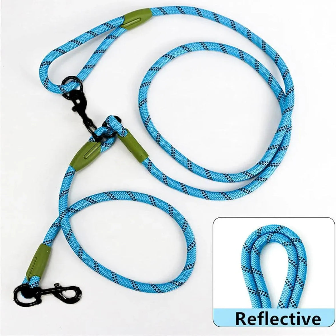 Adjustable Diagonal Dog Walking Leash Hands Free Crossbody Pet Lead Dogs - Black